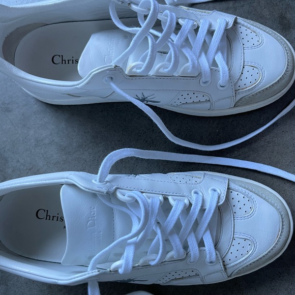 DIOR Women's White CD Bee Sneakers - Picture 3 of 4
